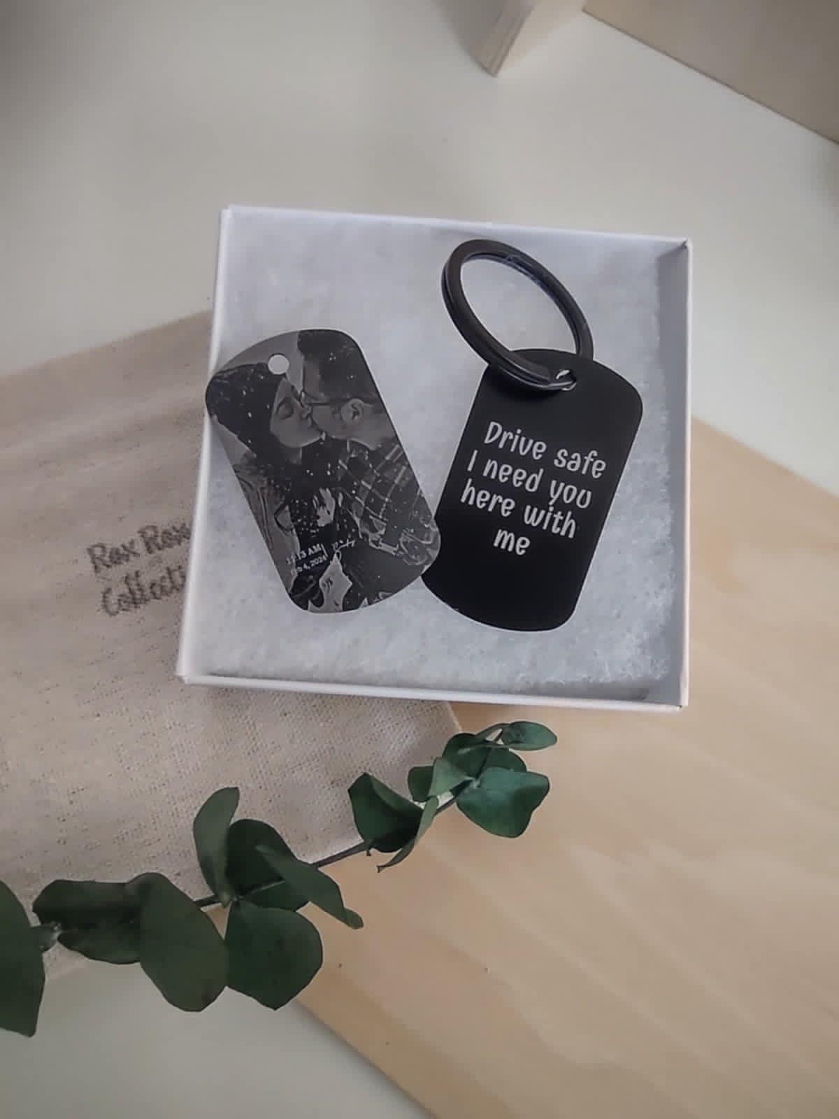 Custom Black Laser Keychain